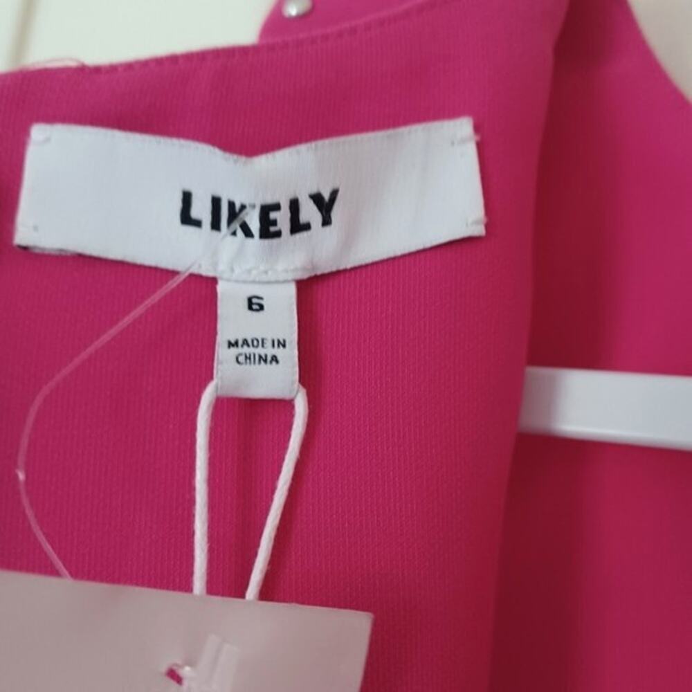 Likely Manhattan Fuchsia Studded Sleeveless Mini Dress 6 Sorority Luncheon NWT - Picture 3 of 11